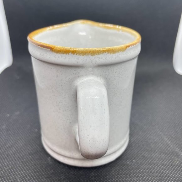 Small Grey with Tan Trim Stoneware Creamer Made in Japan - Picture 4 of 6